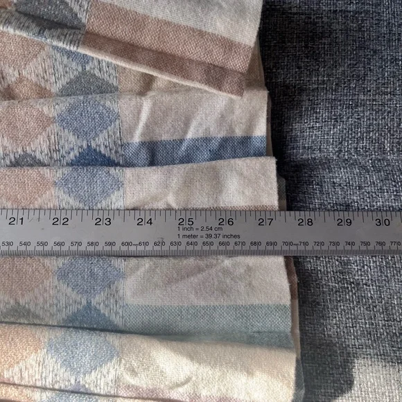 ABVIEN vintage Midi pleaded Skirt rainbow pastels diamond stripes over cream 8 - Picture 3 of 6